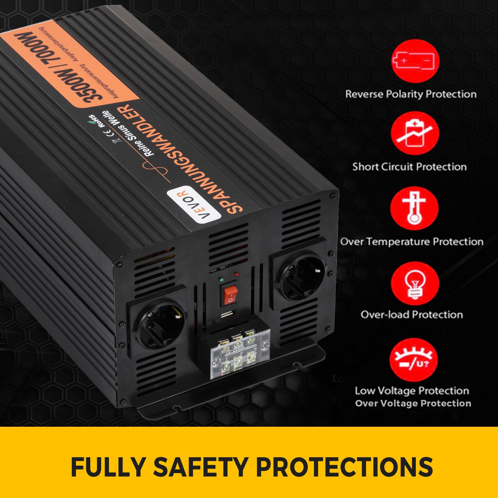 Inversor De Corriente Onda Sinusoidal Pura 3500w 7000w Ce Inversor 24v 230v