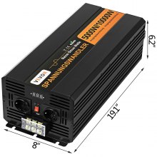 VEVOR SOLAR 5000W DC 24V Inversor De Corriente Onda Sinusoidal Pura Cargador Solar Salida AC230V
