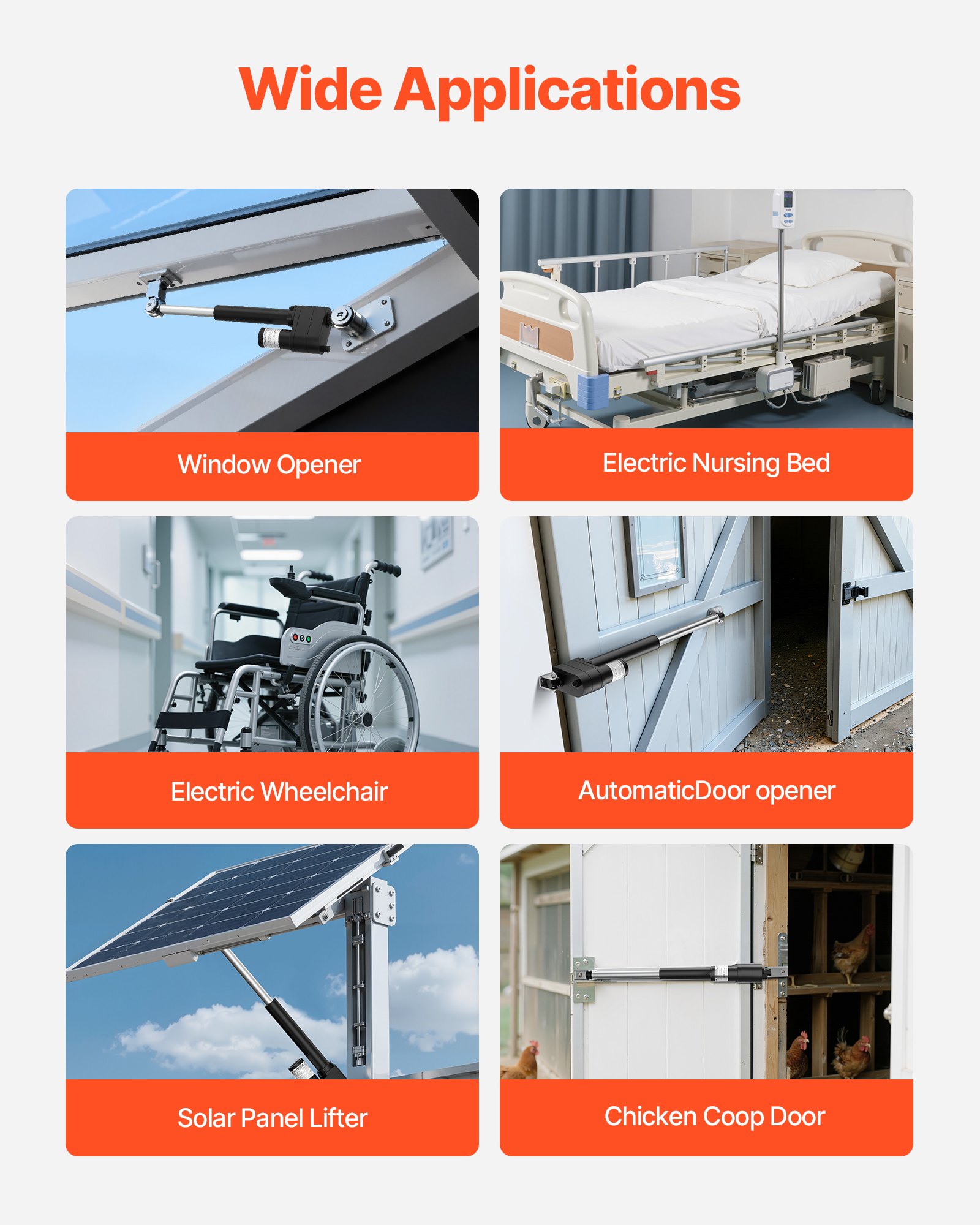 VEVOR Actuador Lineal 12 V, Carrera de 150 mm, 9000 N, Resistente al Agua IP65, 5 mm/s, con Soportes de Montaje para Contenedores de Maquinaria Industrial y Sistemas de Elevación Pesada, Negro