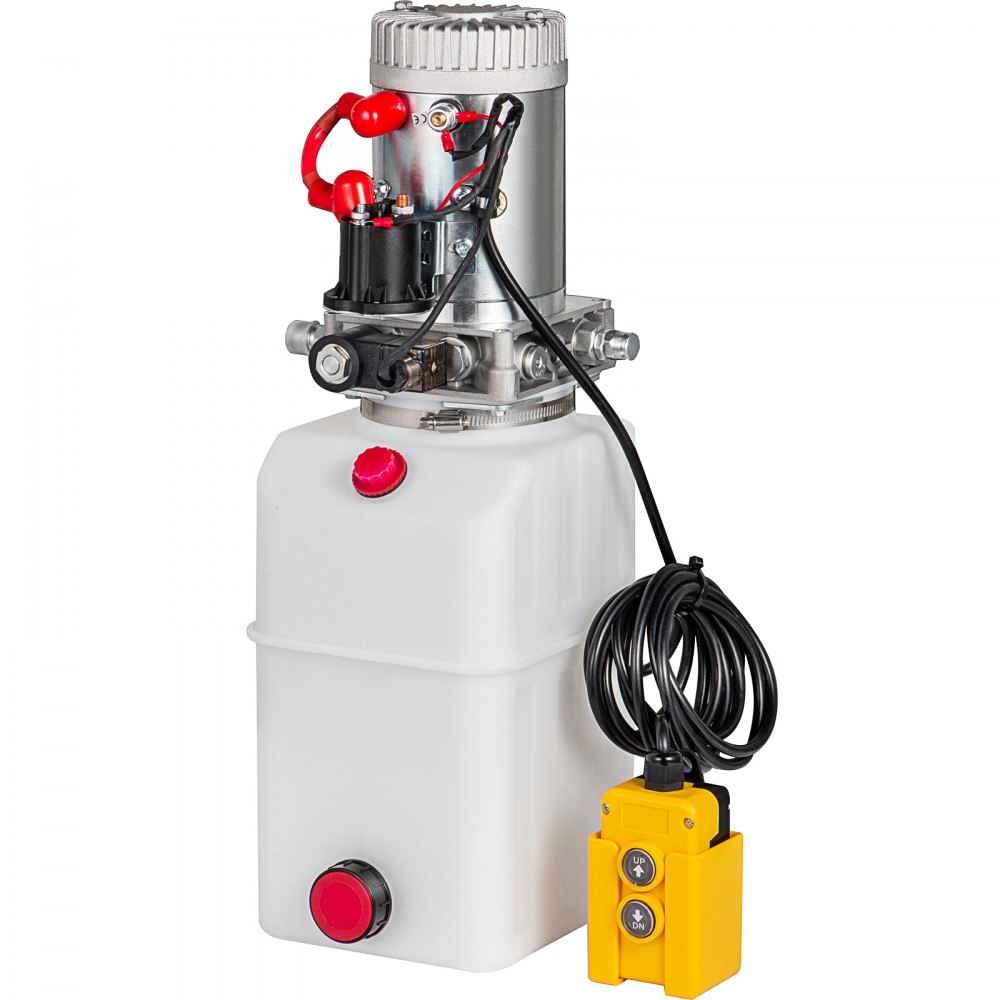 Bomba Hidráulica Eléctrica 7l De Acción Simple Con Remoto Para Remolque Volquete
