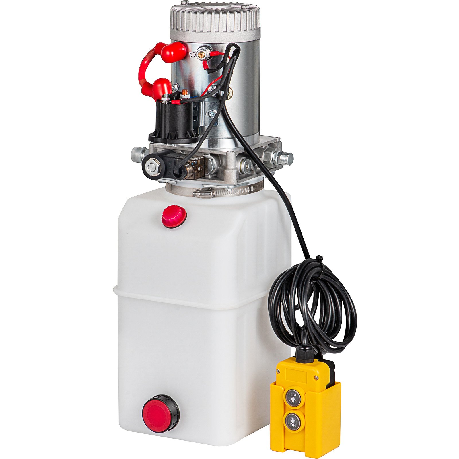 Bomba Hidráulica Eléctrica 7l De Acción Simple Con Remoto Para Remolque Volquete