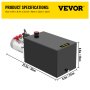 VEVOR Bomba hidráulica de 12 V CC, unidad de potencia hidráulica de simple efecto de 14,2 L, con tanque de metal, elevación de volcado rápida y eficiente para remolque de elevación de cangilones