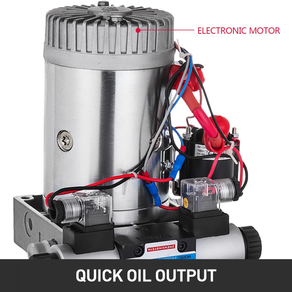 Bomba Hidráulica De Doble Efecto De Solenoide De 12v Dc Con Tanque De 4.5l
