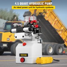 VEVOR Bomba Hidráulica 12V Cilindro Hidráulico 4.5L Bomba Hidráulica Remolque Tanque de Doble Acción Cilindro Hidráulico para Coche Bomba Hidráulica con Efecto Doble