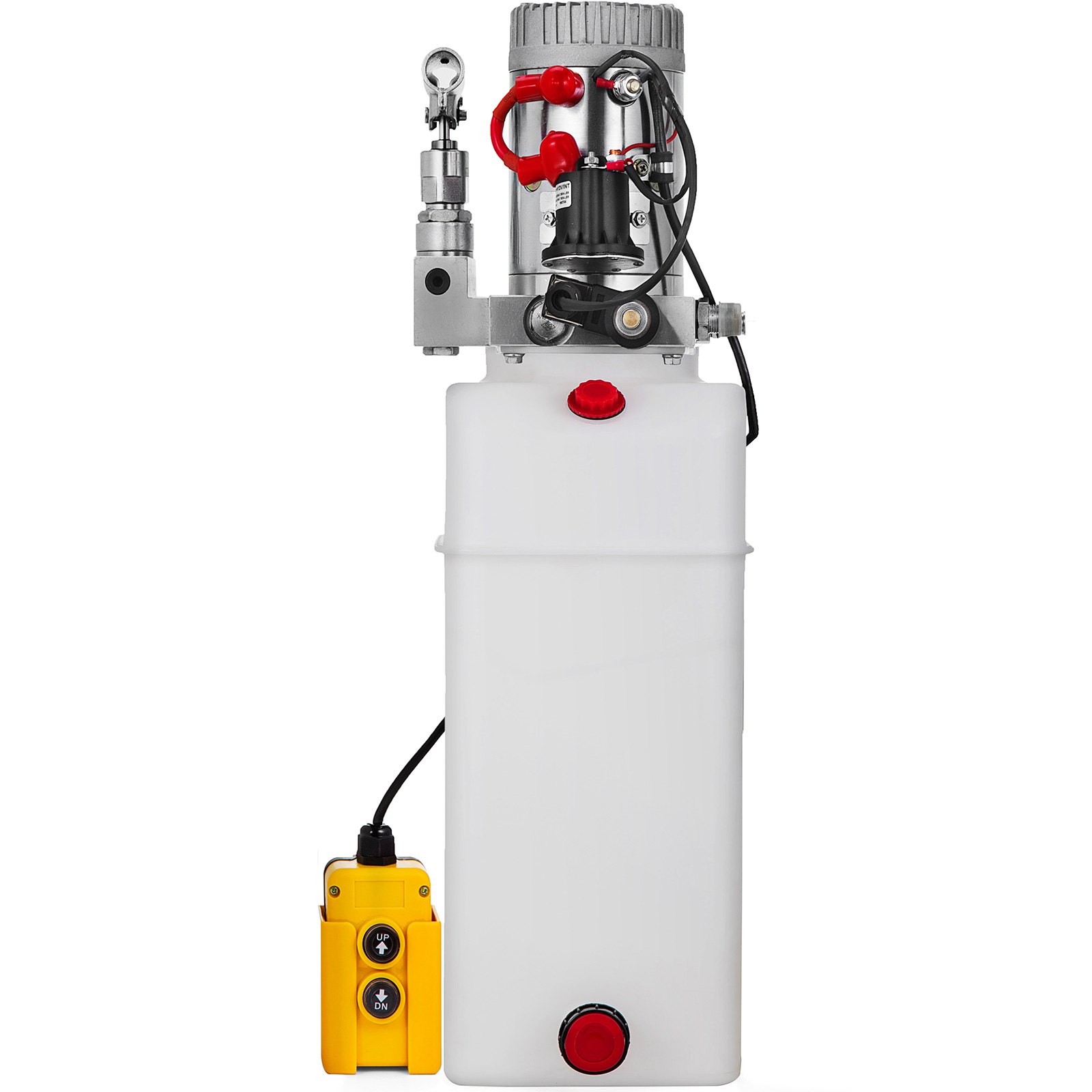 VEVOR Bomba Hidráulica de Acción Simple 8L Bomba Hidráulica Remolque Tanque 12V Cilindro Hidráulico para Elevador de Tijera Bomba Hidráulica con Efecto Simple