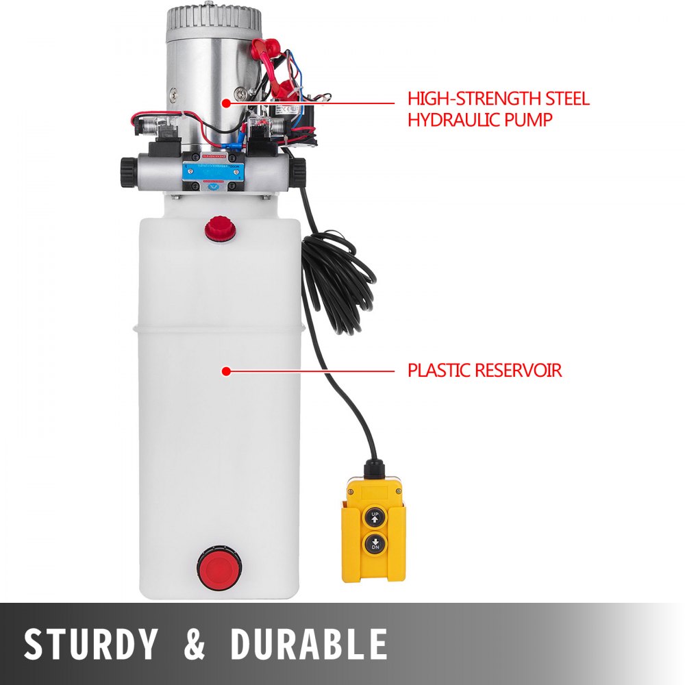 Bomba Hidráulica De Acción 24v Dc Con Doble Efecto Con Depósito De Plástico 8l