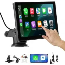 VEVOR Radio Estéreo para Coche con CarPlay y Pantalla Táctil 222 x 136 x 27 mm