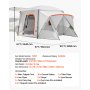VEVOR Tienda de Campaña para Portón Trasero 396,4 x 305 x 233 cm para 5 a 9 Personas, Tienda de Campaña para Maletero de Coche con Puertas Ventiladas y Ventanas de Malla para Acampar al Aire Libre