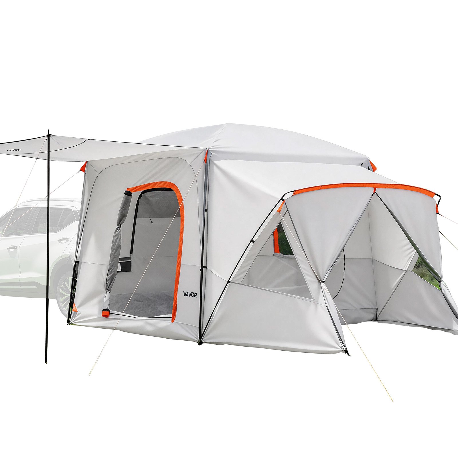 VEVOR Tienda de Campaña para Portón Trasero 396,4 x 305 x 233 cm para 5 a 9 Personas, Tienda de Campaña para Maletero de Coche con Puertas Ventiladas y Ventanas de Malla para Acampar al Aire Libre