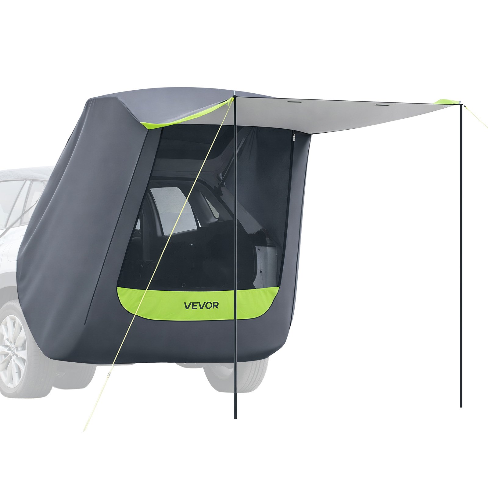 VEVOR Tienda de Campaña con Toldo para Coche Tamaño Principal de 150 x 150 cm, Tienda de Sombra para Portón Trasero Impermeable PU2000 mm con Bolsa de Transporte, Carpa para Acampar al Aire Libre