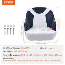 VEVOR-asiento de barco, asiento de capitán, asiento de pesca, pontón, asiento de barco, silla acolchada, 1 ud.