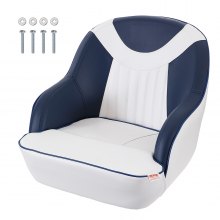 VEVOR Asiento para Barco Asiento de Capitán con Acolchado de Esponja Gruesa Asiento para Barco Impermeable Repuesto para Lancha Rápida, Crucero, Barco de Pesca, Canoa, 1 Pieza