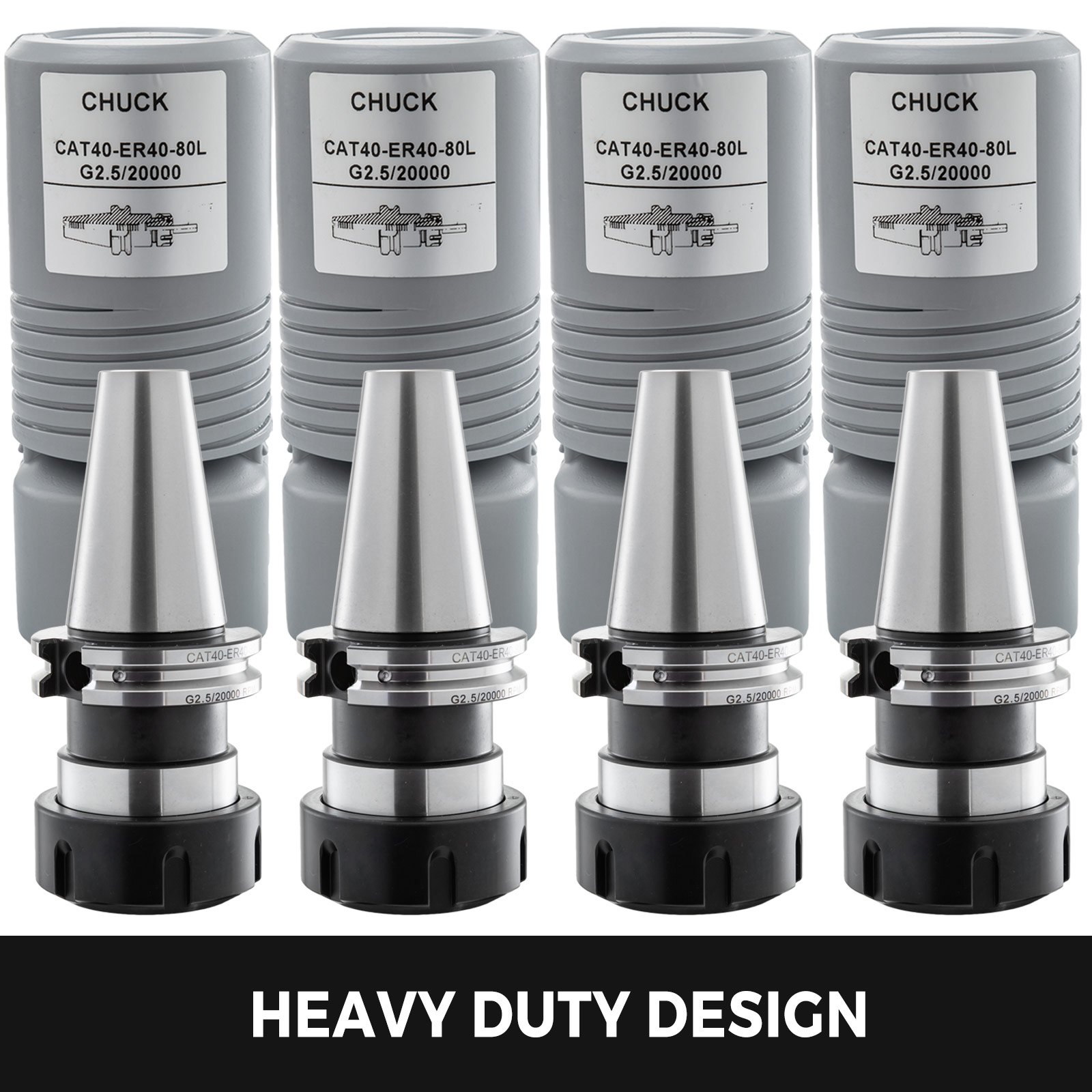 Cat40 Er40 Collet Chuck 4pcs 3.15''alta Precisión Duradero Endurecido Liso