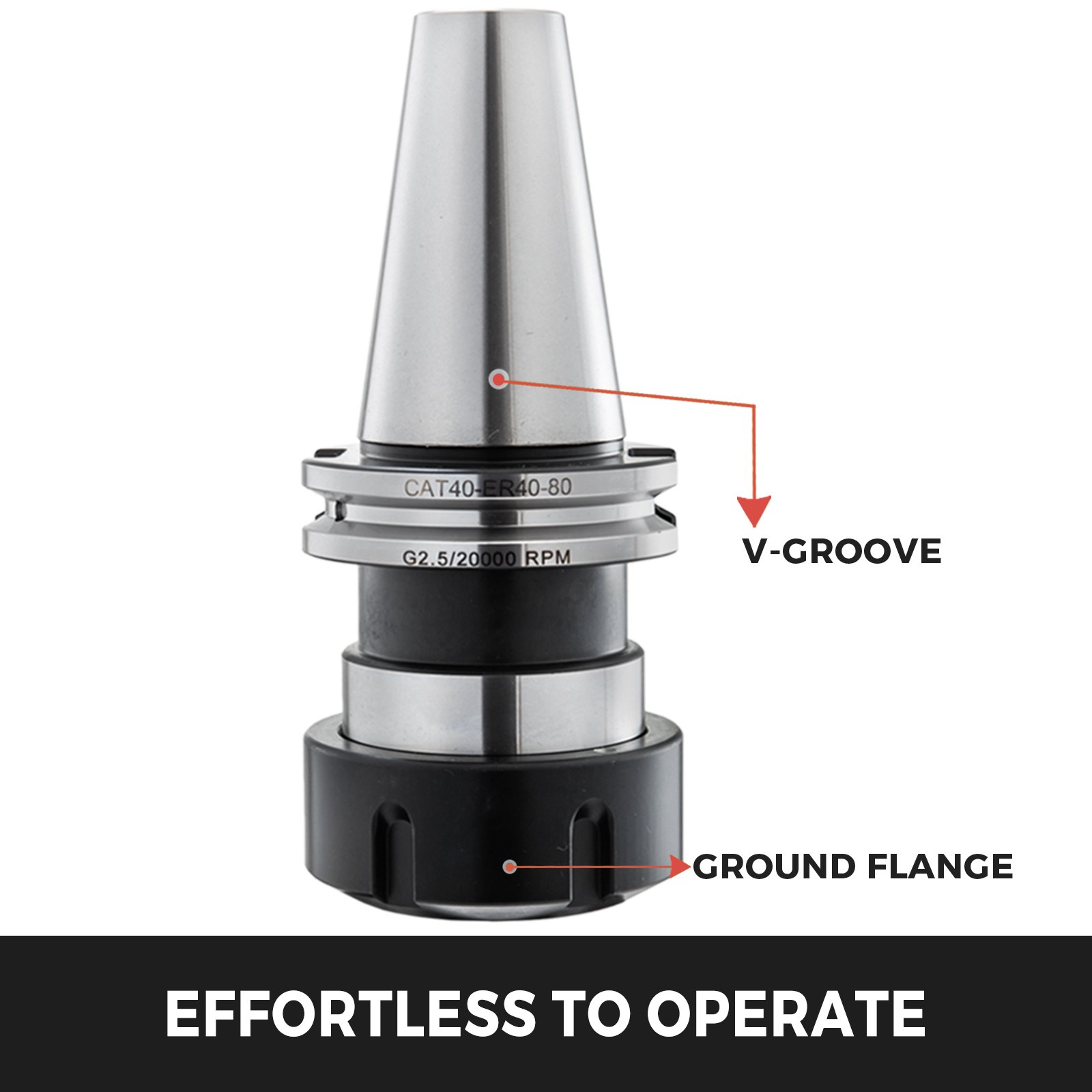 Cat40 Er40 Collet Chuck 4pcs 3.15''alta Precisión Duradero Endurecido Liso