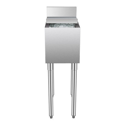 VEVOR Cubo de Hielo de 28 L para Debajo del Mostrador 305 x 483 x 937 mm Plata