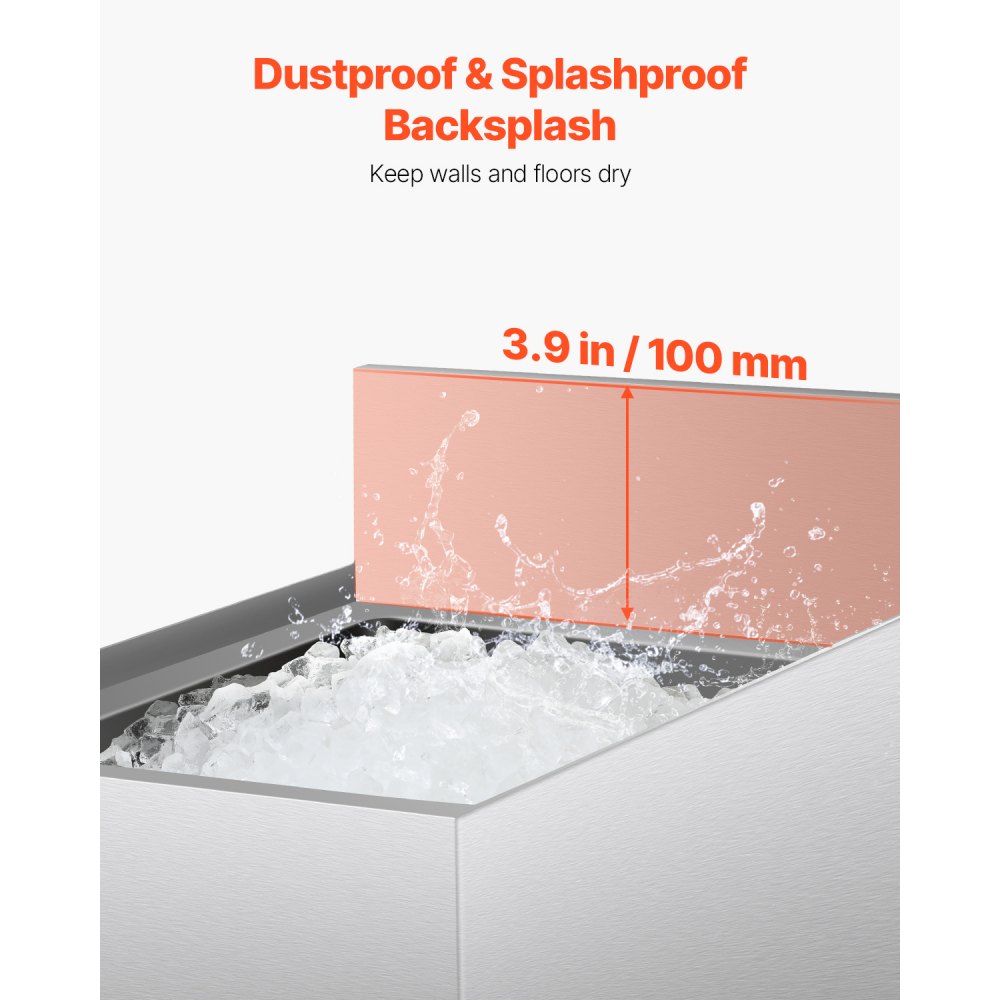 VEVOR Contenedor de Hielo de 28 L para Debajo del Mostrador de 305 x 483 x 937 mm, de Acero Inoxidable con Tapa Deslizante y Patas de Bola Ajustables, Carrito Refrigerado para Bar, Restaurante