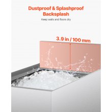 VEVOR Contenedor de Hielo de 28 L para Debajo del Mostrador de 305 x 483 x 937 mm, de Acero Inoxidable con Tapa Deslizante y Patas de Bola Ajustables, Carrito Refrigerado para Bar, Restaurante