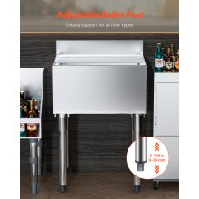 VEVOR Contenedor de Hielo de 61 L para Debajo del Mostrador 610 x 482 x 937 mm
