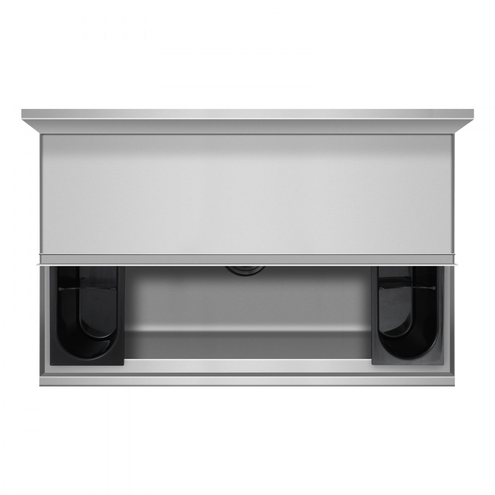 VEVOR Contenedor de Hielo Comercial 95,3 L para Debajo del Mostrador(913 x 483 x 937 mm), de Acero Inoxidable con Tapa Deslizante y Patas de bola Ajustables, para Bar, Restaurante, Cocina, Plata