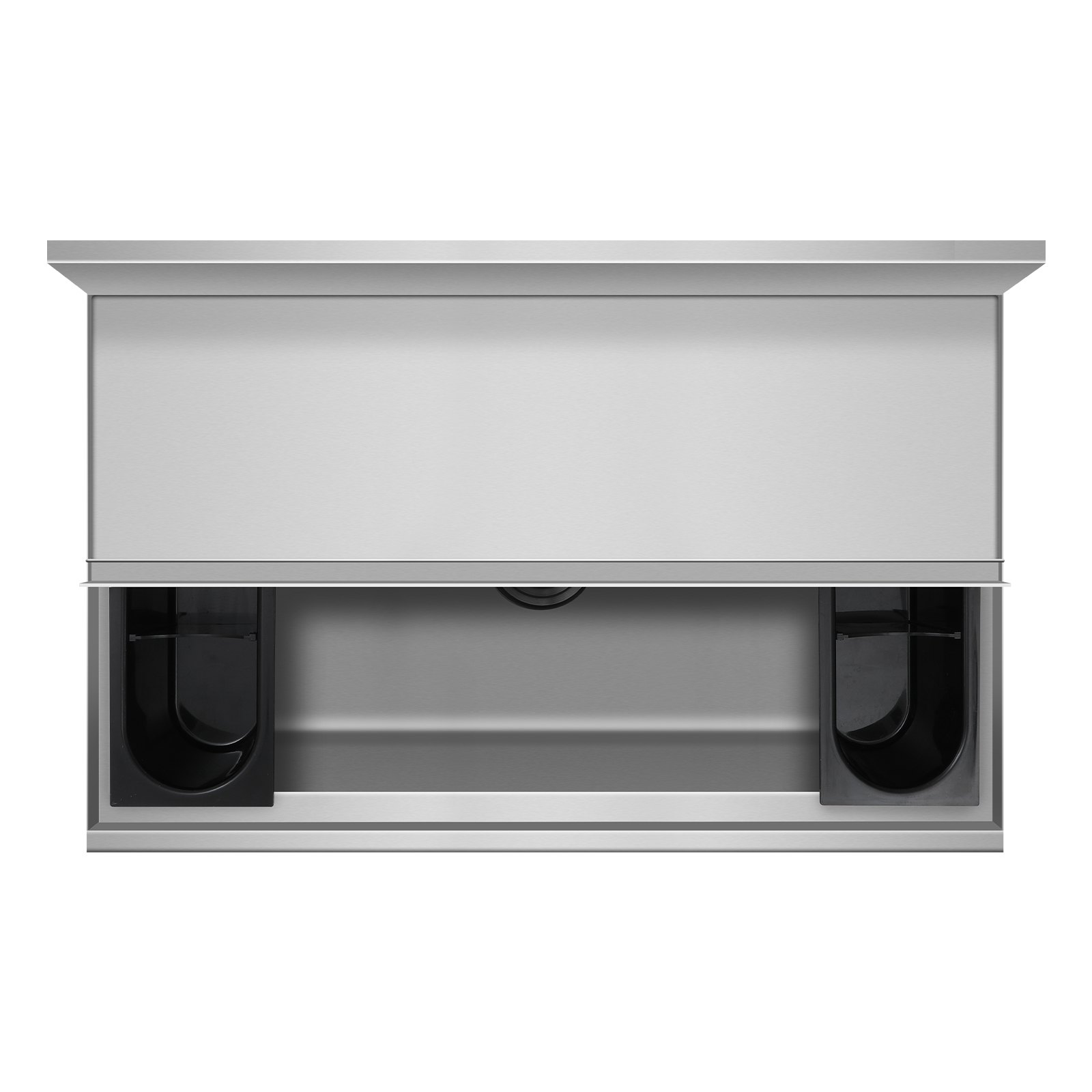 VEVOR Contenedor de Hielo Comercial 95,3 L para Debajo del Mostrador(913 x 483 x 937 mm), de Acero Inoxidable con Tapa Deslizante y Patas de bola Ajustables, para Bar, Restaurante, Cocina, Plata