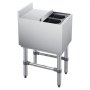 VEVOR Contenedor de Almacenamiento de Hielo Capacidad de 28 L, Depósito de Hielo de Acero Inoxidable con Tapa Deslizante y Soportes para Botellas, Ideal para Bares, Restaurantes, 305x482x850 mm