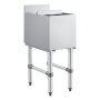 VEVOR Contenedor de Almacenamiento de Hielo Capacidad de 28 L, Depósito de Hielo de Acero Inoxidable con Tapa Deslizante y Soportes para Botellas, Ideal para Bares, Restaurantes, 305x482x850 mm