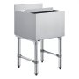 VEVOR Commercial Ice Bin, 46.7 L Max Capacity, 455 x 455 x 850 mm Stainless Steel Ice Chest with Sliding Lid and Bottle Holders, Cooler Cart Cocktail Unit for Bar Restaurant Pub, NSF Certified