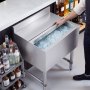 VEVOR Commercial Ice Bin, 61.6 L Max Capacity, 610 x 482 x 850 mm Stainless Steel Ice Chest with Sliding Lid and Bottle Holders, Cooler Cart Cocktail Unit for Bar Restaurant Pub, NSF Certified