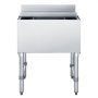 VEVOR Commercial Ice Bin, 61.6 L Max Capacity, 610 x 482 x 850 mm Stainless Steel Ice Chest with Sliding Lid and Bottle Holders, Cooler Cart Cocktail Unit for Bar Restaurant Pub, NSF Certified