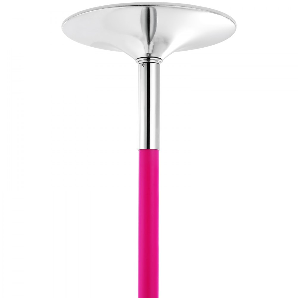 VEVOR Barra de Baile Profesional 2700x390 mm Barra de Baile Estática y Giratoria Kit de Danza en Barra Vertical Extraíble y Portátil Barra de Acero Inoxidable Resistente Altura Ajustable para Bar Club