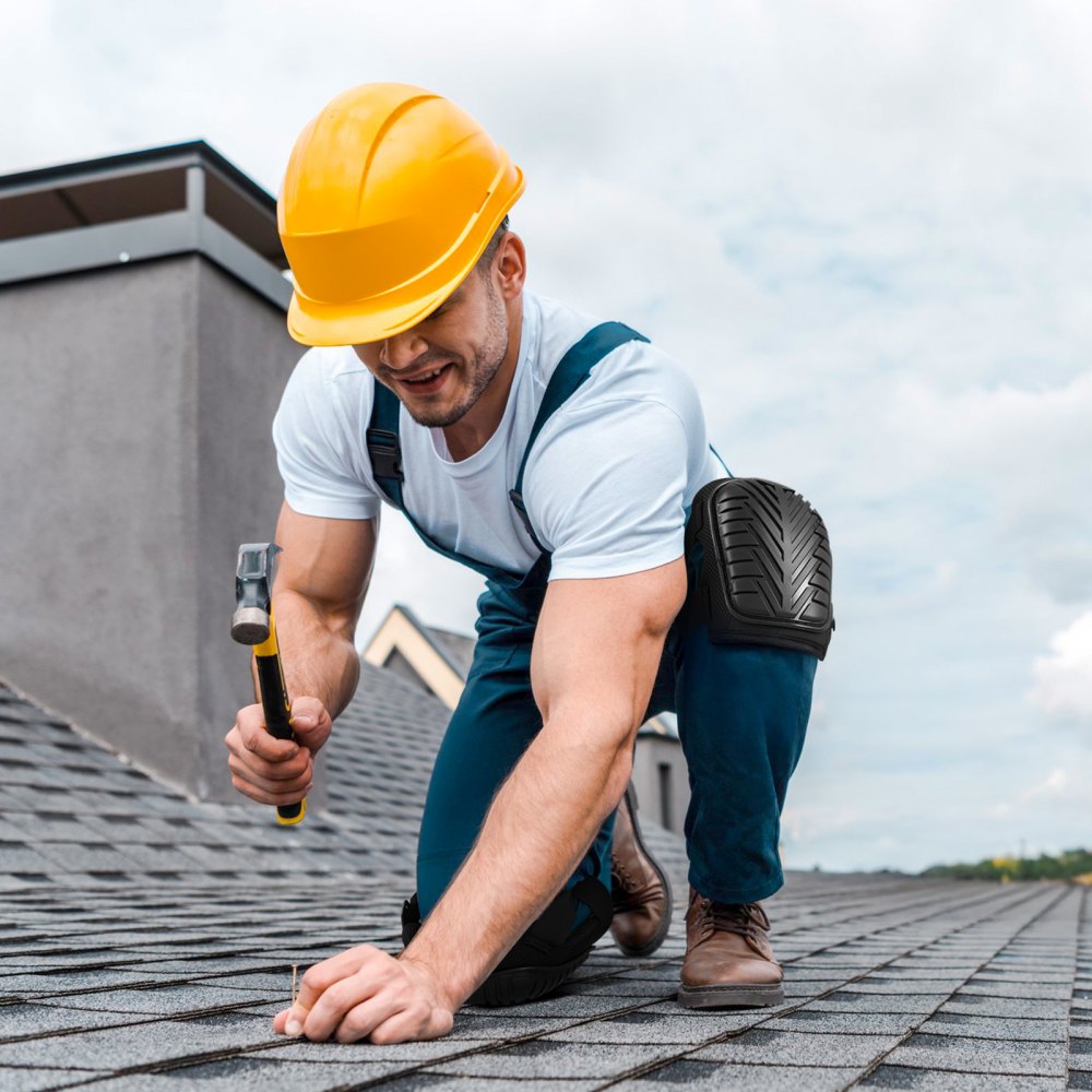 VEVOR Rodilleras para Trabajo Rodilleras de Construcción con Correas Ajustables y Remaches Rodilleras de Gel Gruesas con Cojín de Espuma para Protección Integral de las Rodillas para Pisos