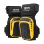VEVOR Rodilleras para Trabajo de Construcción Extendidas con 2 Correas de Extensión, Rodilleras de Gel de Espuma Antideslizantes para Jardinería, Pisos, Techos, Limpieza, Negro y Amarillo
