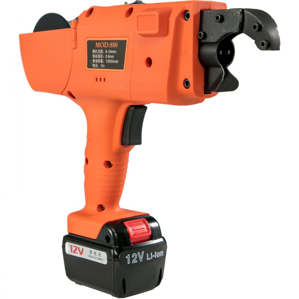 VEVOR Máquina de Atar Máquina de Encuadernación de Barras de Refuerzo 8mm-34mm Máquina de Atado de Barras 13200mAh Atado Automático de Barras de Refuerzo
