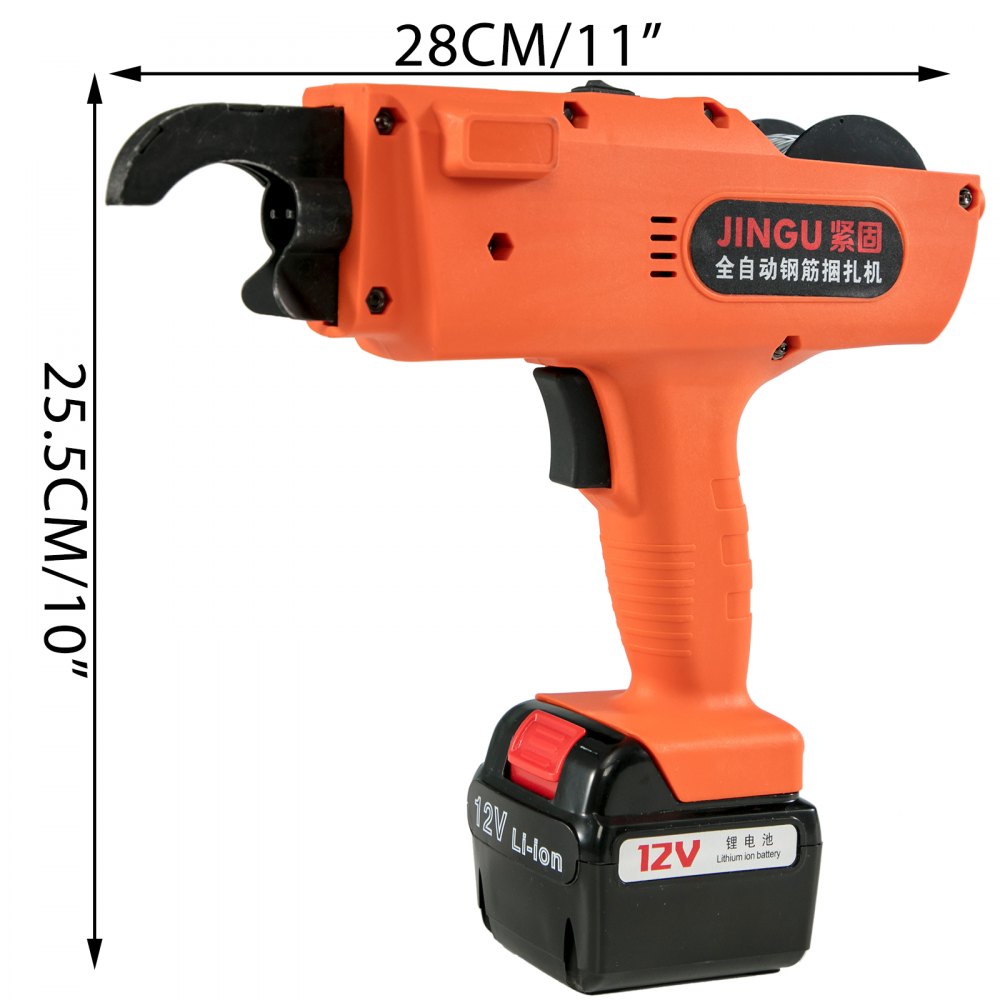 VEVOR Máquina de Atar Máquina de Encuadernación de Barras de Refuerzo 8mm-34mm Máquina de Atado de Barras 13200mAh Atado Automático de Barras de Refuerzo