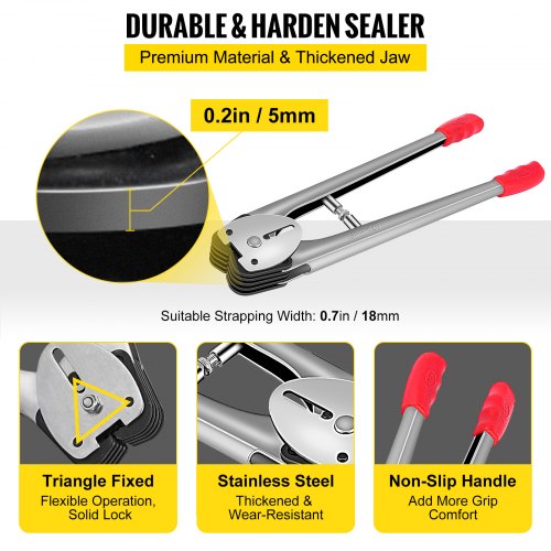VEVOR Kit de Flejado Alta Resistencia para Paleta 1000 M Bobina Tensor Sellador