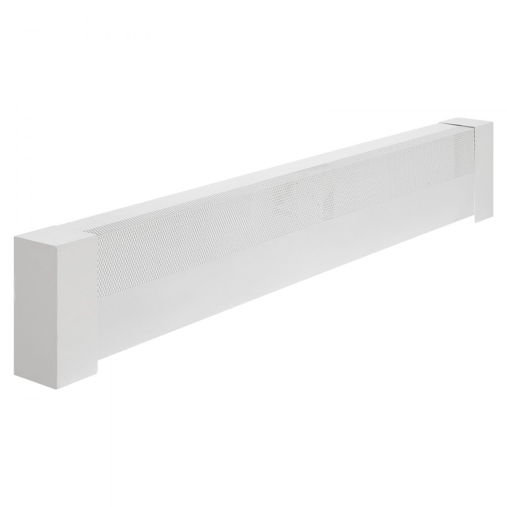 VEVOR Cubierta Frontal Estándar para Zócalo de Radiadores Eléctricos, Serie Básica, 1221 x 80 x 193 mm, Cubierta de Repuesto de Acero Resistente, Agujero Medio Abierto, para Dormitorio, Blanco