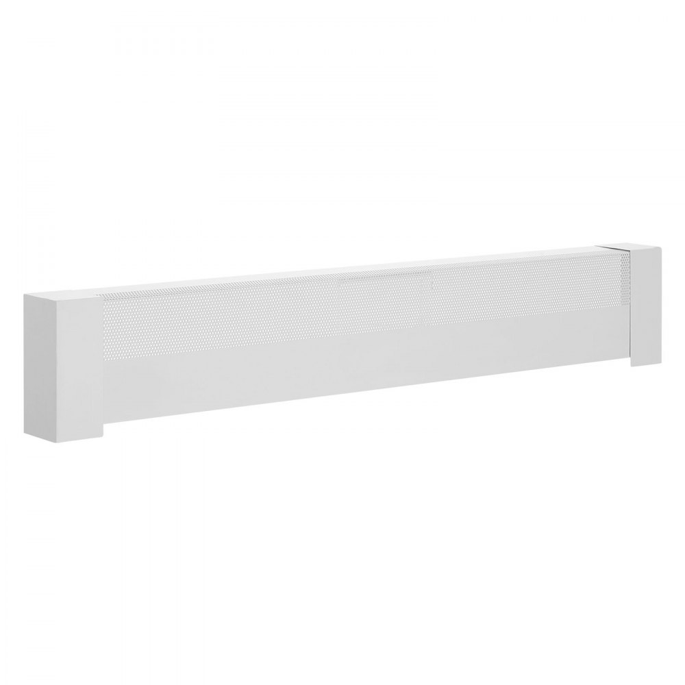 VEVOR Cubierta Frontal Estándar para Zócalo de Radiadores Eléctricos, Serie Básica, 1221 x 80 x 193 mm, Cubierta de Repuesto de Acero Resistente, Agujero Medio Abierto, para Dormitorio, Blanco