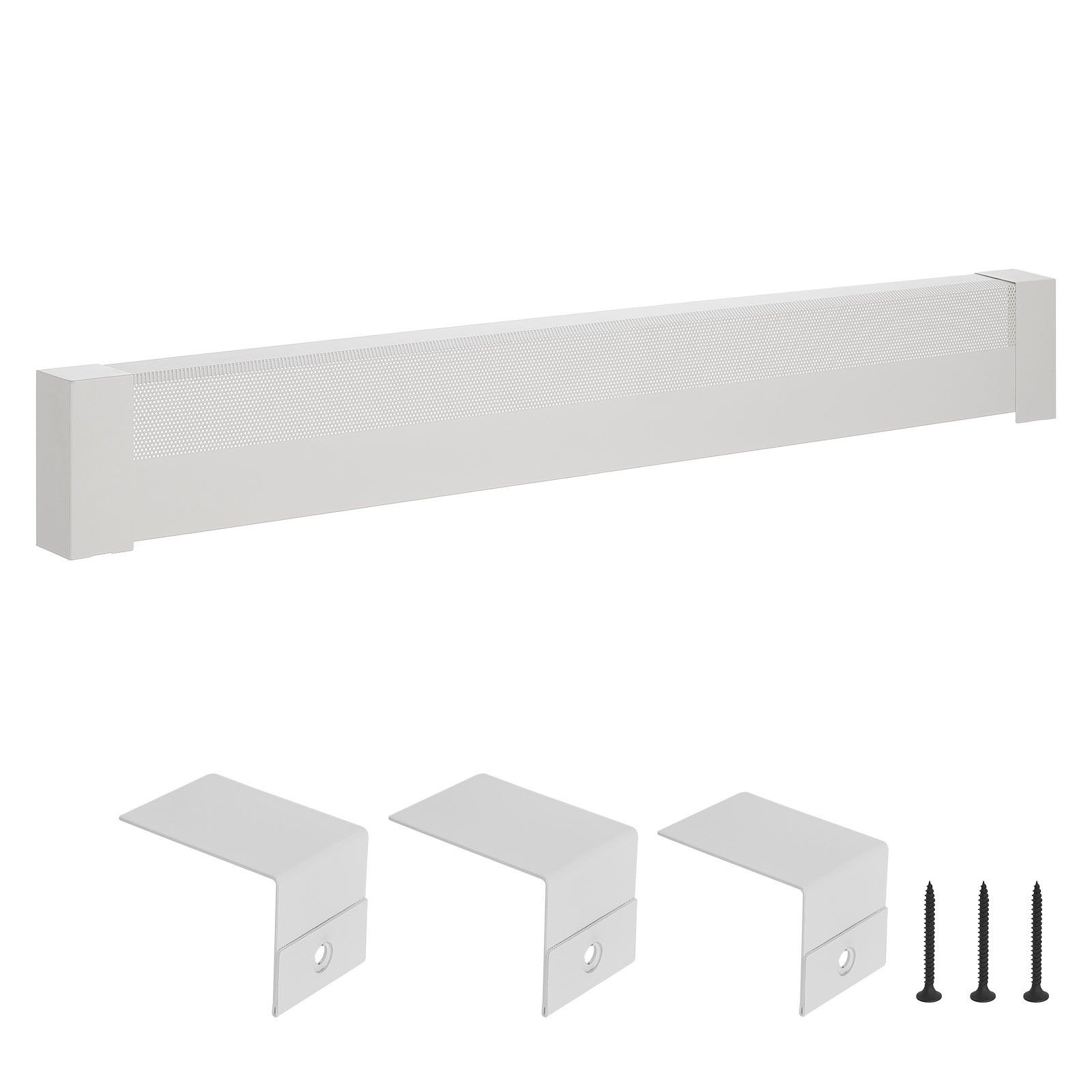 VEVOR Cubierta Frontal Estándar de Radiadores Eléctricos para Zócalo, Serie Básica, 1831 x 80 x 193 mm, Cubierta de Repuesto de Acero Resistente, para Dormitorio, Agujero Medio Abierto, Blanco
