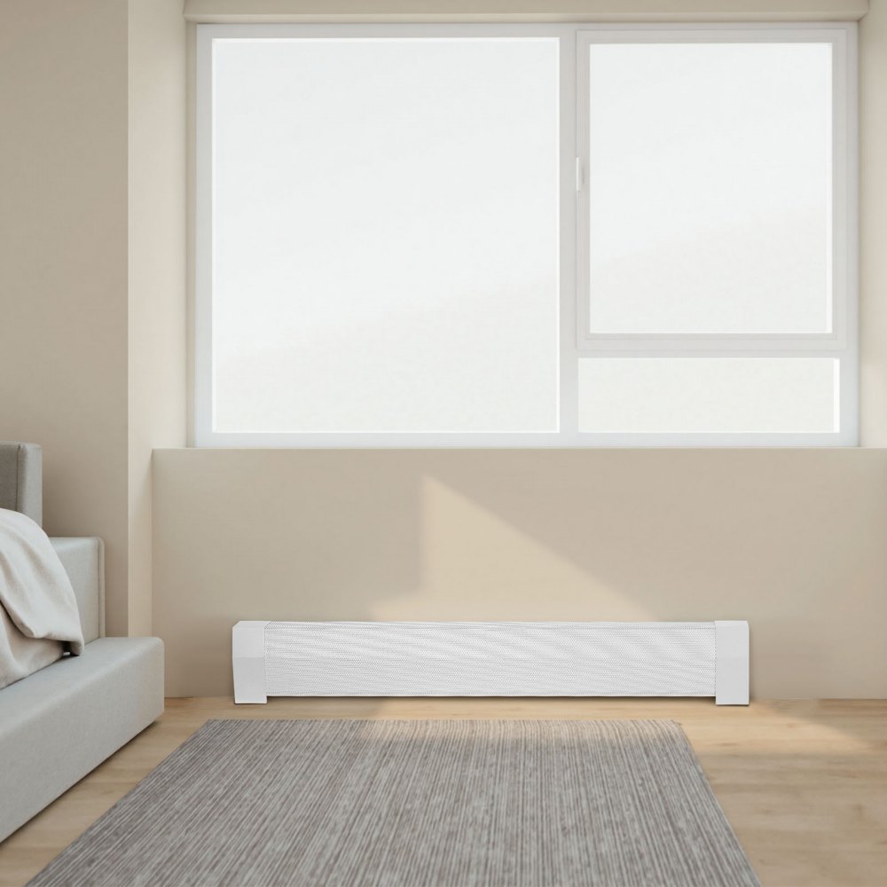 VEVOR Cubierta Frontal Estándar de Radiadores Eléctricos a Zócalo, Serie Premium, 1222 x 81 x 193 mm, Cubierta de Repuesto Acero Resistente, Agujero Completamente Abierto, a Dormitorio, Blanco