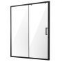 VEVOR Puerta de Ducha Semi-sin Marco de 1459-1499 x 1778 mm, Puerta de Vidrio Corrediza con Vidrio Templado Transparente de 6 mm y Herrajes de Acero Inoxidable Resistente al Agua y Manchas, Negro