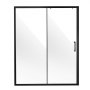 VEVOR Puerta de Ducha Semi-sin Marco de 1459-1499 x 1778 mm, Puerta de Vidrio Corrediza con Vidrio Templado Transparente de 6 mm y Herrajes de Acero Inoxidable Resistente al Agua y Manchas, Negro