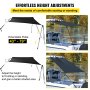 Kit de parasol tipo T-Top VEVOR con postes ajustables para sentarse y pararse cómodamente en un barco.