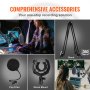 VEVOR Micrófono USB 192 kHz/24 bits Micrófono de Condensador con Brazo Articulado, Filtro Antipop, Soporte Antivibración, 11 Efectos de Iluminación RGB, Botón de Silencio, Conector para Auriculares