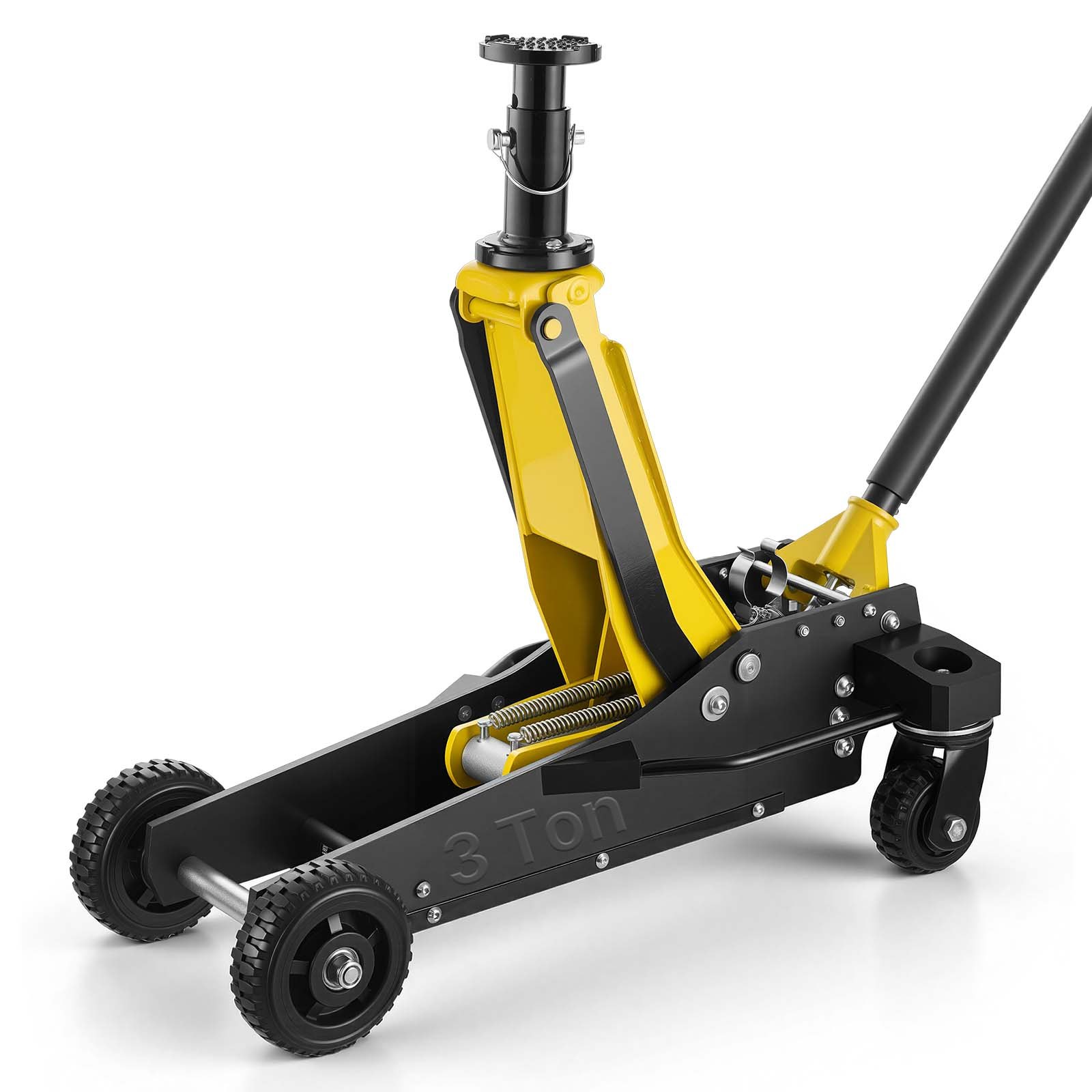 VEVOR Gato de Perfil Bajo Capacidad de 3 t, Gato Hidráulico con Bomba de Elevación Rápida de Pistón Doble y Poste de Extensión, Rango de Elevación 150 a 590 mm, para SUV, Automóviles, Vehículos