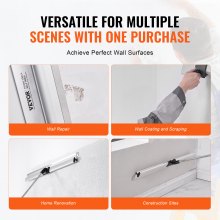 VEVOR Kit de Desnatado Mango y Accesorio de Cuchillo Alisador Fijador,  Juego de Herramientas Profesionales, Cuchillo para Limpiar Paneles de Yeso, para Placas de Yeso, Paneles de Pared, sin Hoja
