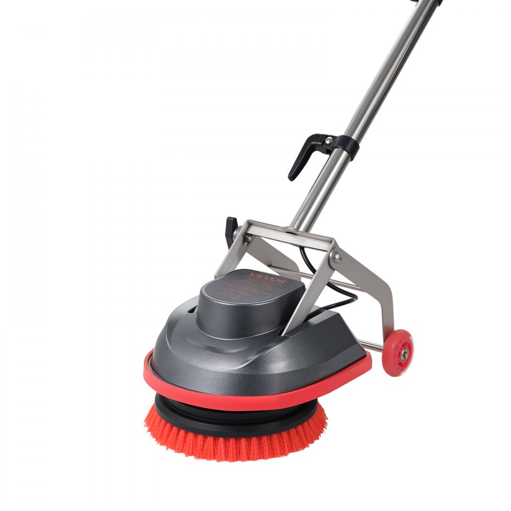 VEVOR Fregadora de Suelos Comercial con 2 Ruedas, Pulidora Eléctrica Profesional para Alfombras Velocidad Variable 1200-1900 RPM Cable de 13 m con Almohadillas y Cepillos, para Todo Tipo de Suelos