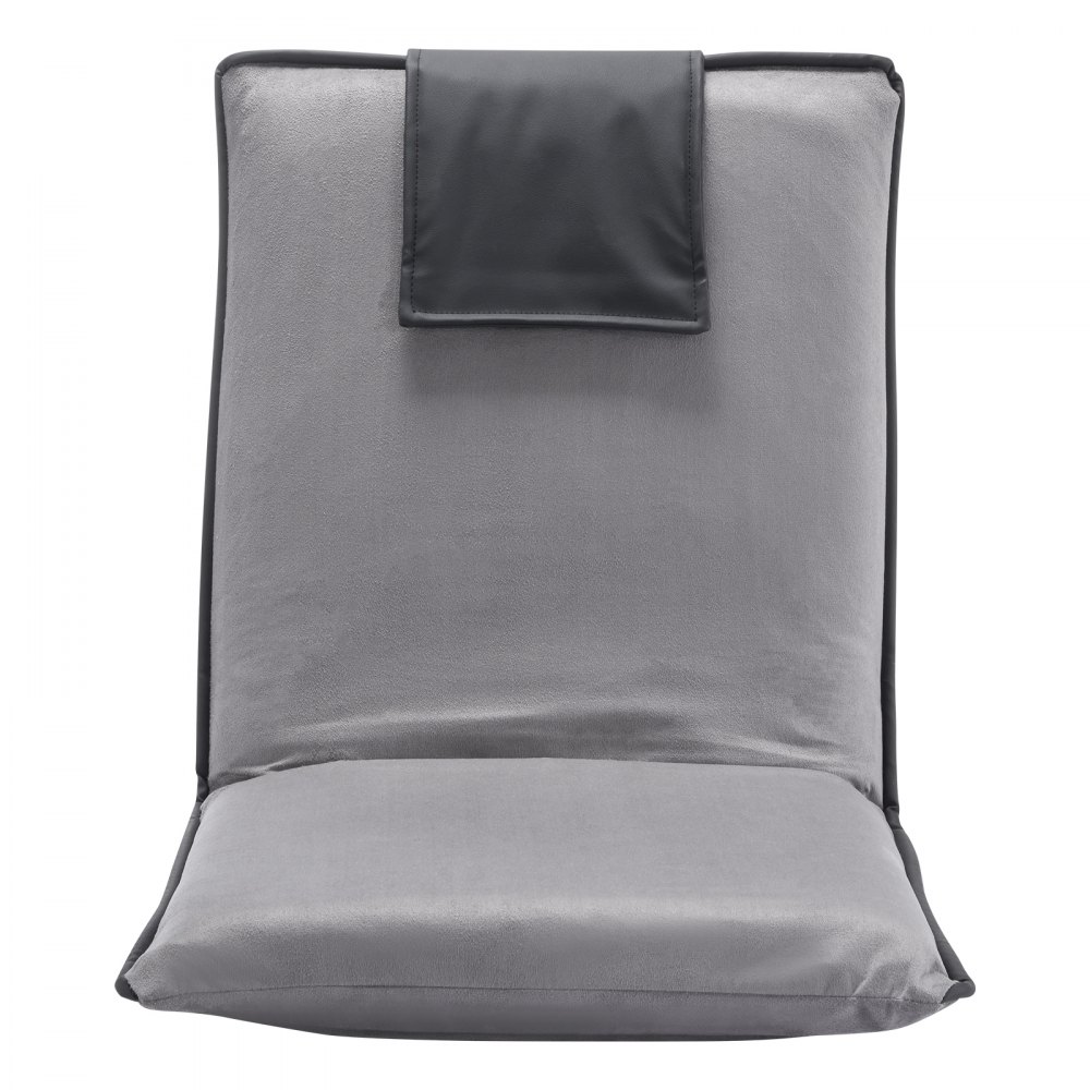 VEVOR Silla de Suelo Ajustable de 6 Posiciones con Respaldo para Meditación, Sillón Plegable 465 x 530 x 520 mm para Leer, Ver Televisión, Sillón Portátil para Niños, Adolescentes y Adultos, Gris