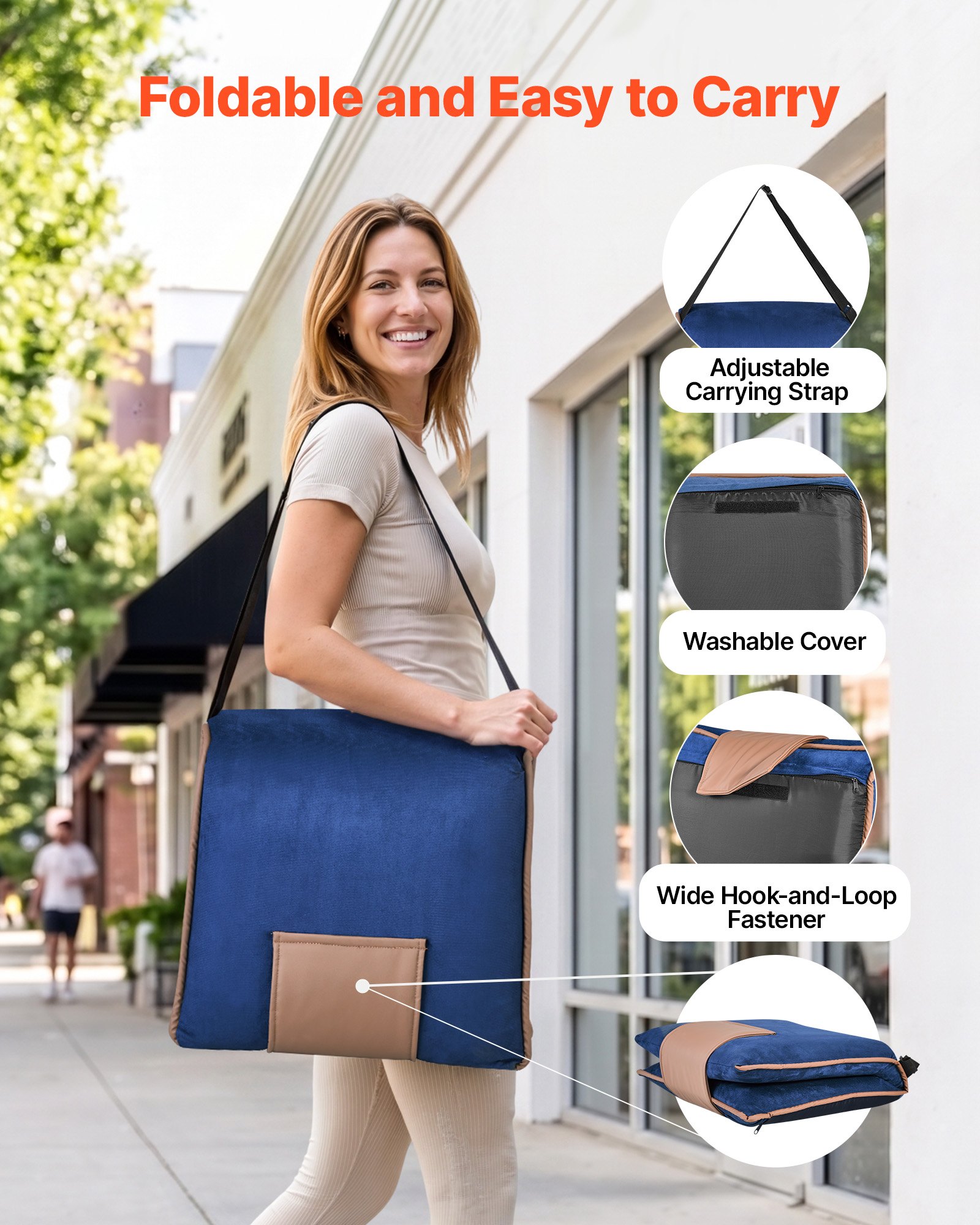VEVOR Silla de Suelo Plegable, Silla Relax con Respaldo Ajustable en 6 Posiciones, Ligero y Portátil, Acolchado de Espuma Reciclada, Marco Metálico y Tapizado de Gamuza, para Lectura Meditación Yoga