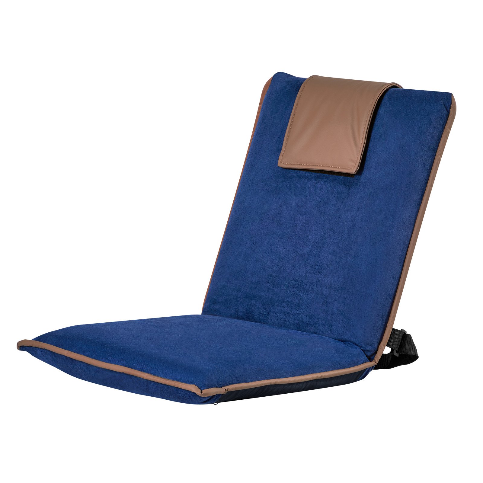 VEVOR Silla de Suelo Plegable, Silla Relax con Respaldo Ajustable en 6 Posiciones, Ligero y Portátil, Acolchado de Espuma Reciclada, Marco Metálico y Tapizado de Gamuza, para Lectura Meditación Yoga