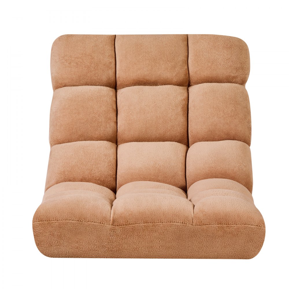 VEVOR Sillón de Suelo Relax, Sillón Reclinable con Respaldo Ajustable en 14 Posiciones, Acolchado de Espuma y Tapizado de Forro Polar Coral, para Lectura Descanso Sala de Estar Dormitorio, Marrón
